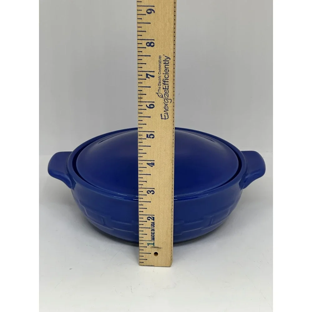 Longaberger Woven Traditions Mini Casserole Cornflower Blue Pottery 3188830 New